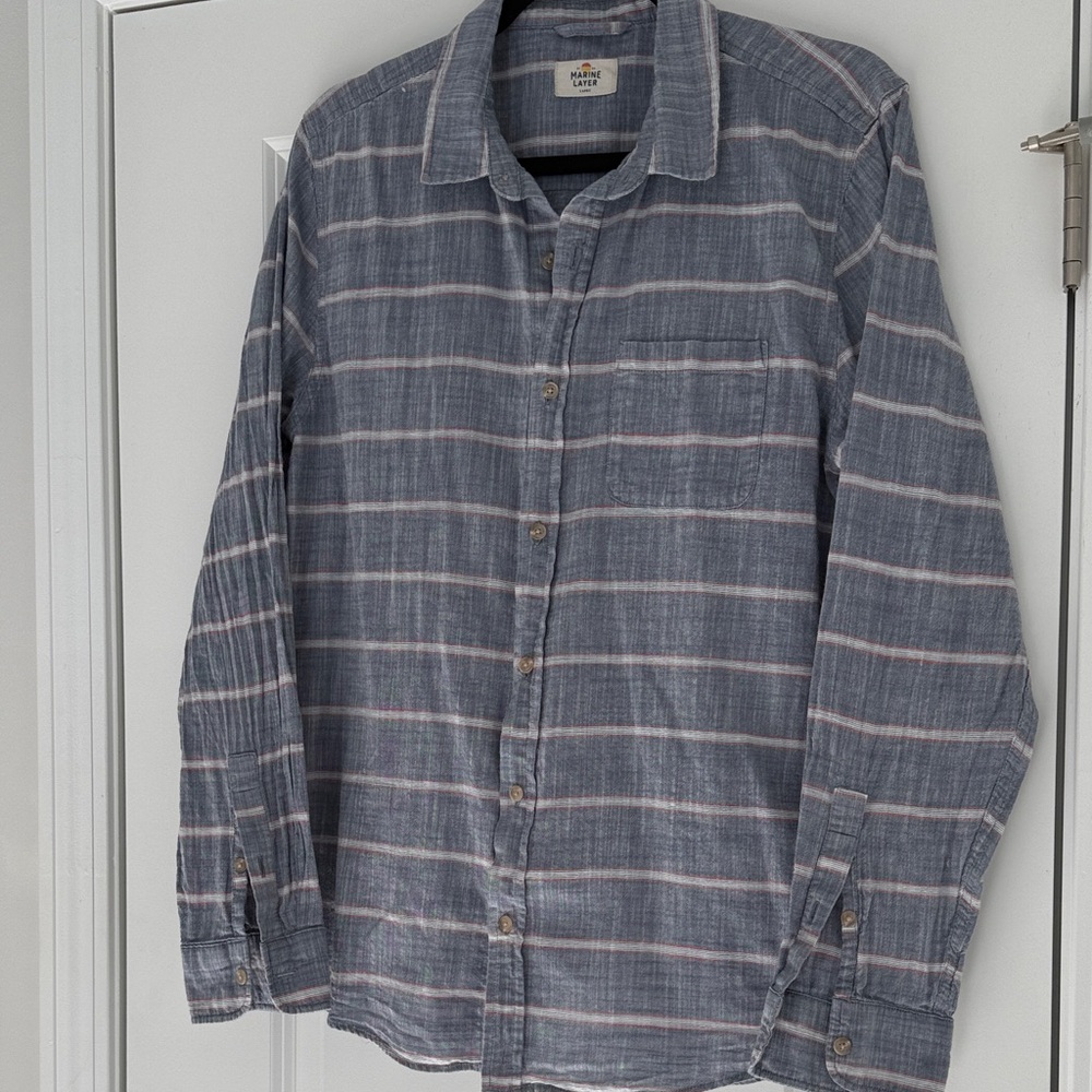 Marine Layer Striped Button Down Shirt